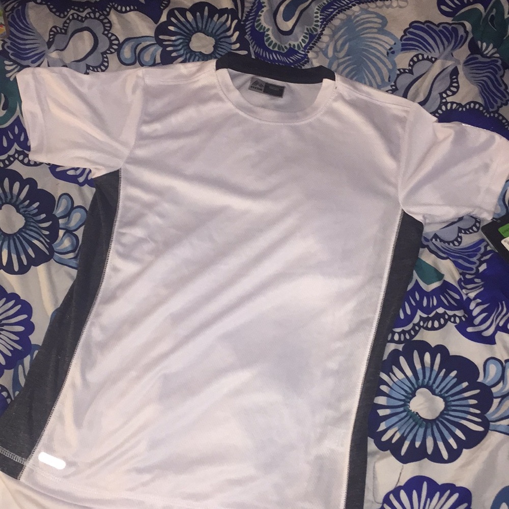 White and black athletic shirt